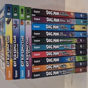 Large collection of Dog-Man books. 14 books included